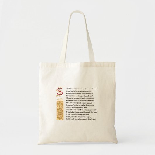 Shakespeare Sonnet 65 (LXV) op perkament Tote Bag (Voorkant)
