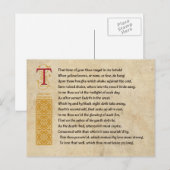 Shakespeare Sonnet 73 (LXXIII) op het perkament Briefkaart (Voorkant / Achterkant)