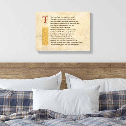 Shakespeare Sonnet 73 (LXXIII) op het perkament Canvas Afdruk (Insitu (Slaapkamer))
