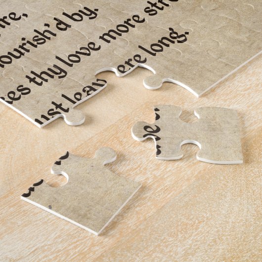 Shakespeare Sonnet 73 (LXXIII) op het perkament Legpuzzel (Zijkant)