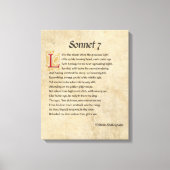 Shakespeare Sonnet 7 Parchment Canvas Afdruk (Voorkant)