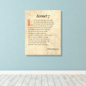 Shakespeare Sonnet 7 Parchment Canvas Afdruk (Insitu (Houten vloer))