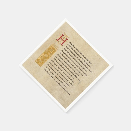 Shakespeare Sonnet 97 (XCVII) op het perkament Servet (Hoek)