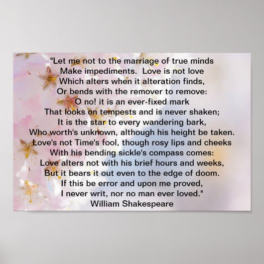 Shakespeare Sonnet Poster (Voorkant)