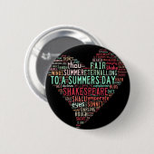 Shakespeare Sonnet Ronde Button 5,7 Cm (Voorkant /achterkant)