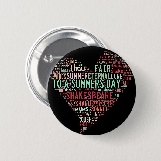 Shakespeare Sonnet Ronde Button 5,7 Cm (Voorkant /achterkant)