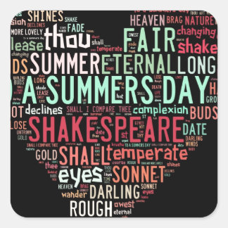 Shakespeare Sonnet Vierkante Sticker