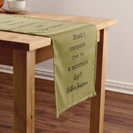 Shakespeare Summer Quote Decor For Home Korte Tafelloper (Voorbeeld)
