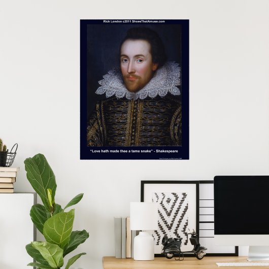 Shakespeare Tame Snake Love Quote Poster Print (Thuiskantoor)