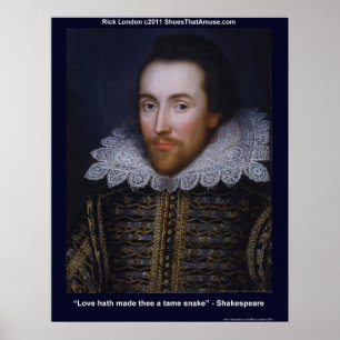Shakespeare Tame Snake Love Quote Poster Print