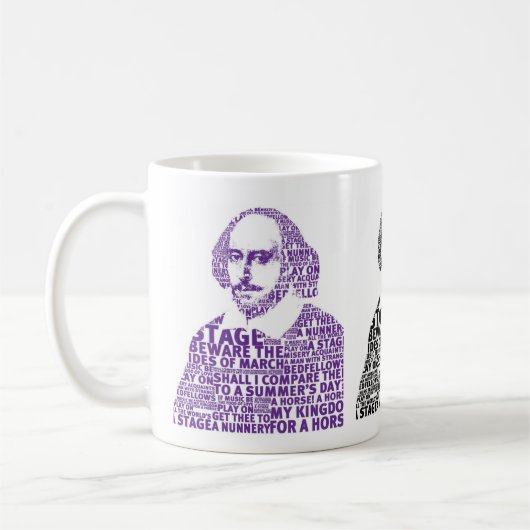 Shakespeare-tekstontwerp Koffiemok (Links)