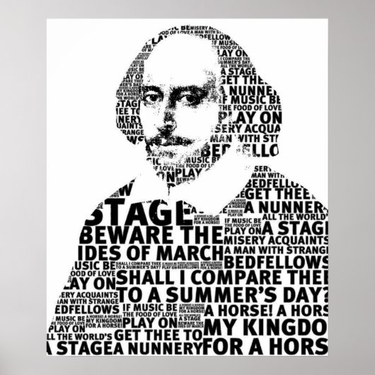 Shakespeare-tekstontwerp Poster (Voorkant)