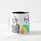 Shakespeare-tekstontwerp Tweekleurige Koffiemok (Voorkant links)