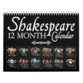 Shakespeare Theatrische maskers Wall Agenda Kalender (Hoes)