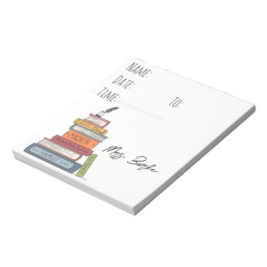 Shakespeare Theme Literatuurzaal passeert notitieb Notitieblok (Linkerzijde)