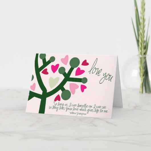 Shakespeare Valentine Love Hearts Card Feestdagen Kaart (Voorkant)
