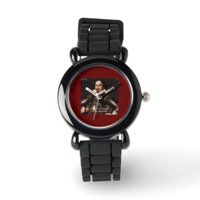 Shakespeare & "Verleden/Proloog" Quote Horloge (Voorkant)