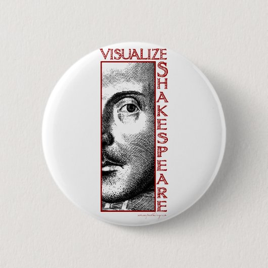 Shakespeare visualiseren ronde button 5,7 cm (Voorkant)