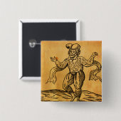 Shakespeare Will Kempe Woodcut Square Button (Voorkant /achterkant)
