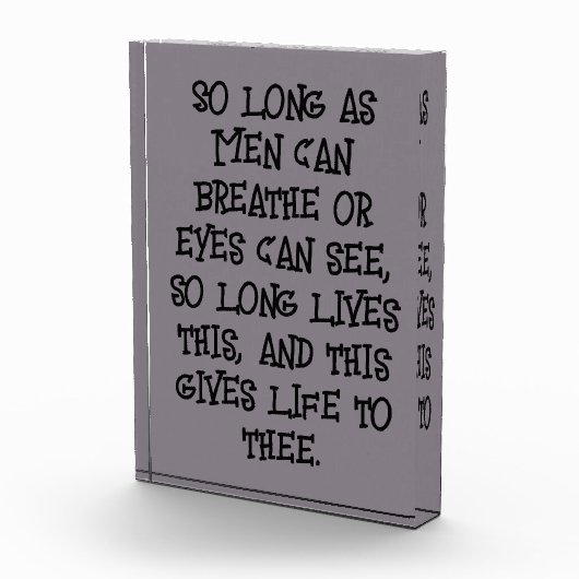 Shakespeare - Zolang Mannen..... | Fotoblokken (Rechts)