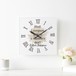 Shakespeare Zomer Citaat Decoratie voor Thuis Vierkante Klok