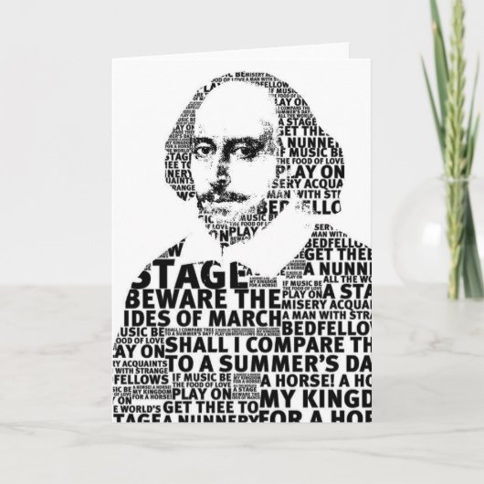 Shakespeare zwarte tekst ontwerp kaart (Voorkant)