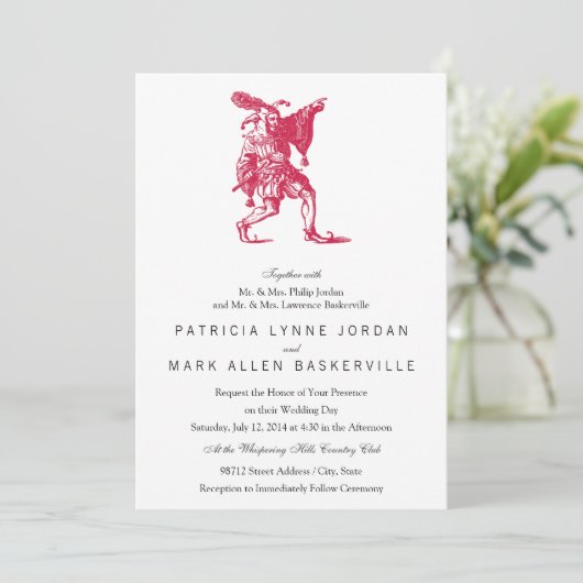 Shakespearean Jester Kaart (Staand voorkant)