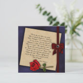 Shakespearean Roos Gothic Wedding Kaart (Staand voorkant)