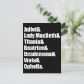 Shakespeare's Dames Briefkaart (Staand voorkant)