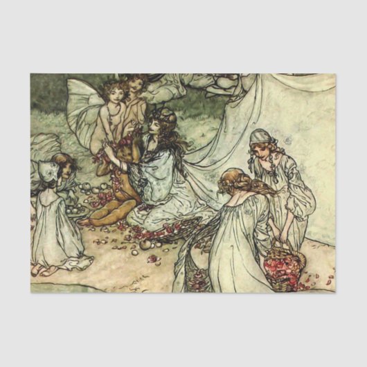 Shakespeare's feiale "Titania" door Arthur Rackham Tissuepapier (Voorkant)