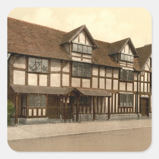 Shakespeare's geboorteplaats, Stratford-upon-Avon Vierkante Sticker (Voorkant)