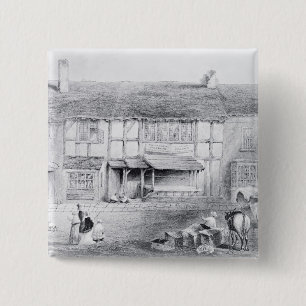Shakespeare's geboorteplaats vierkante button 5,1 cm