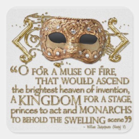 Shakespeares Henry V Opening Act I Proloog Vierkante Sticker (Voorkant)
