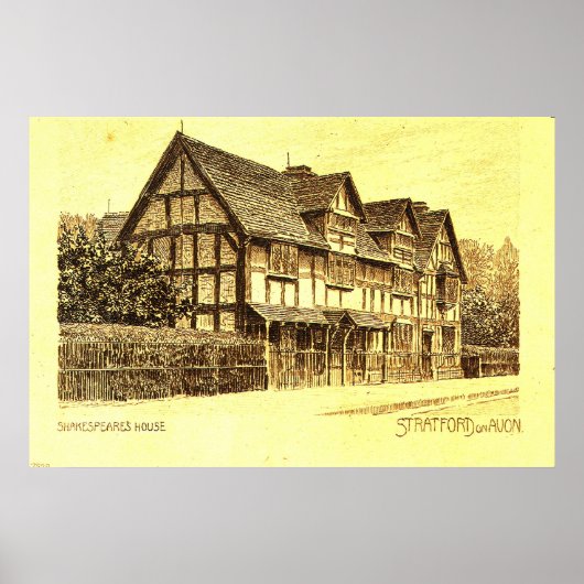 Shakespeare's House Stratford on Avon Poster (Voorkant)