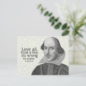 Shakespeare's Love All, vertrouw op een paar, doe. Briefkaart (Staand voorkant)