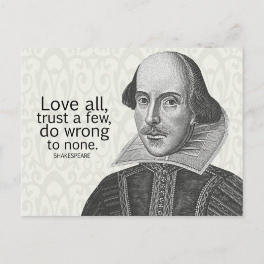 Shakespeare's Love All, vertrouw op een paar, doe. Briefkaart (Voorkant)