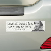 Shakespeare's Love All, vertrouw op een paar, doe. Bumpersticker (Op auto)