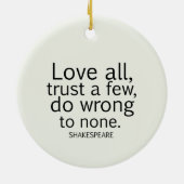Shakespeare's Love All, vertrouw op een paar, doe. Keramisch Ornament (Achterkant)
