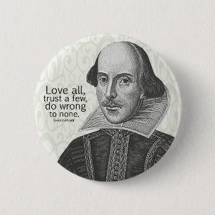 Shakespeare's Love All, vertrouw op een paar, doe. Ronde Button 5,7 Cm