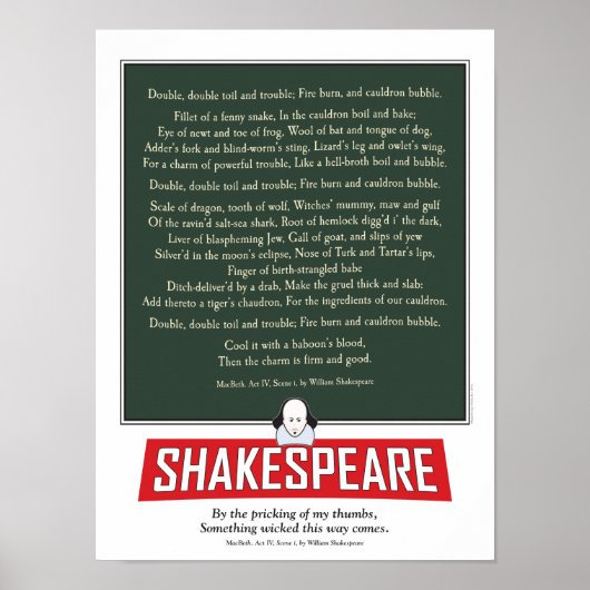 Shakespeare's MacBeth. witches incantation poster. Poster (Voorkant)