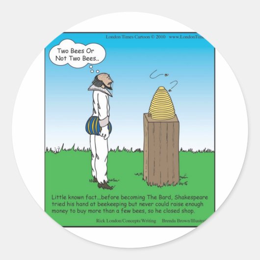 Shakespeare's The BeeKeeper Funny Gifts & T - shir Ronde Sticker (Voorkant)