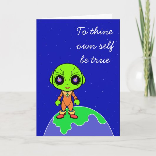 Shakespearian w/ Alien Birthday Card by Jo Images Aankondiging (Voorkant)