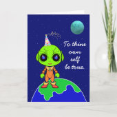Shakespearian w/ Alien Birthday Card by Jo Images Aankondiging (Voorkant)