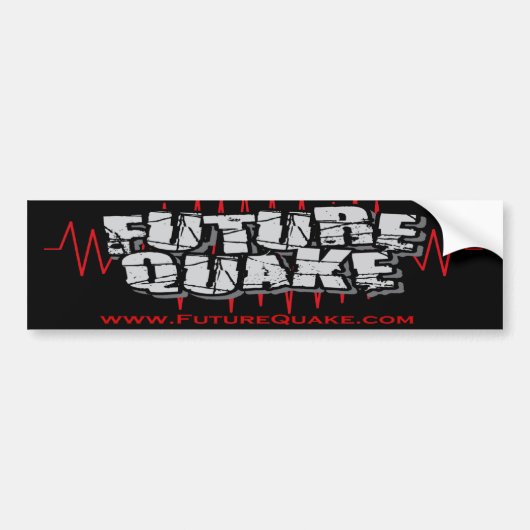 "Shakey" Future Quake Bumpersticker met website (Voorkant)