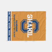 Shakil-naam: sportmonogram golden blue fleece deken (Voorkant (Horizontaal))