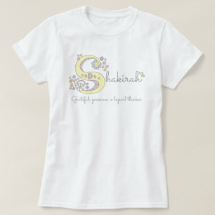 Shakirah meisjes S name & betekenend monogram t-sh T-shirt