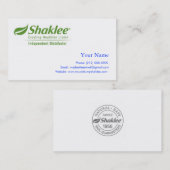 Shaklee Independent Distributer Visitekaartje (Voorkant / Achterkant)