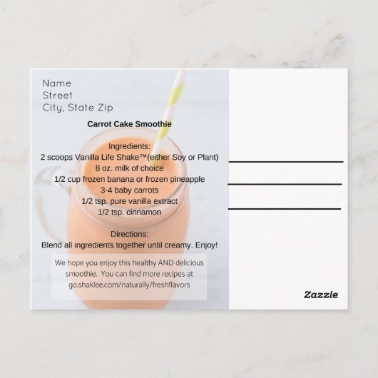 Shaklee Life Shake Briefkaart (Achterkant)