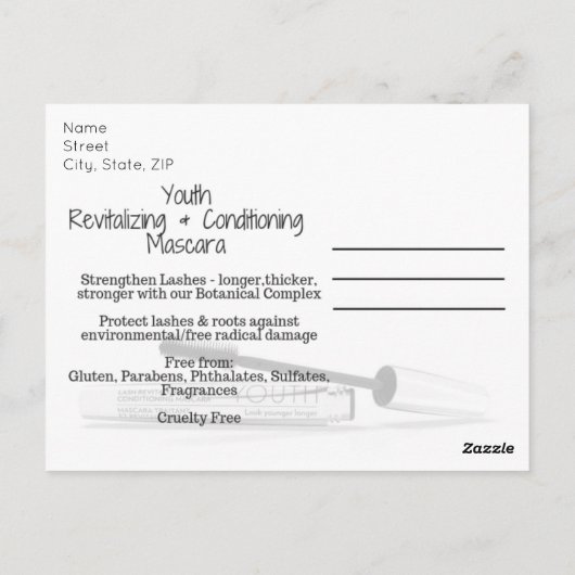 Shaklee Youth Mascara Briefkaart (Achterkant)