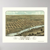 Shakopee, MN Panoramic Map - 1869 Poster (Voorkant)